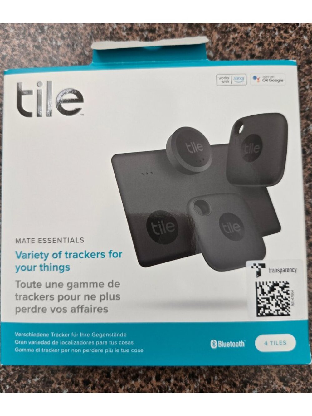 Tile Mate Essentials Bluetooth Variety Trackers 4 Tiles RE-47004 Universal